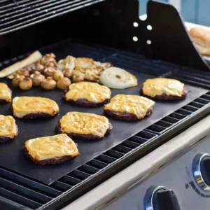 PTFE grill mat on BBQ grill