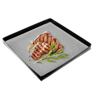 ptfe grill mesh tray basket for vegetables and seafood bbq