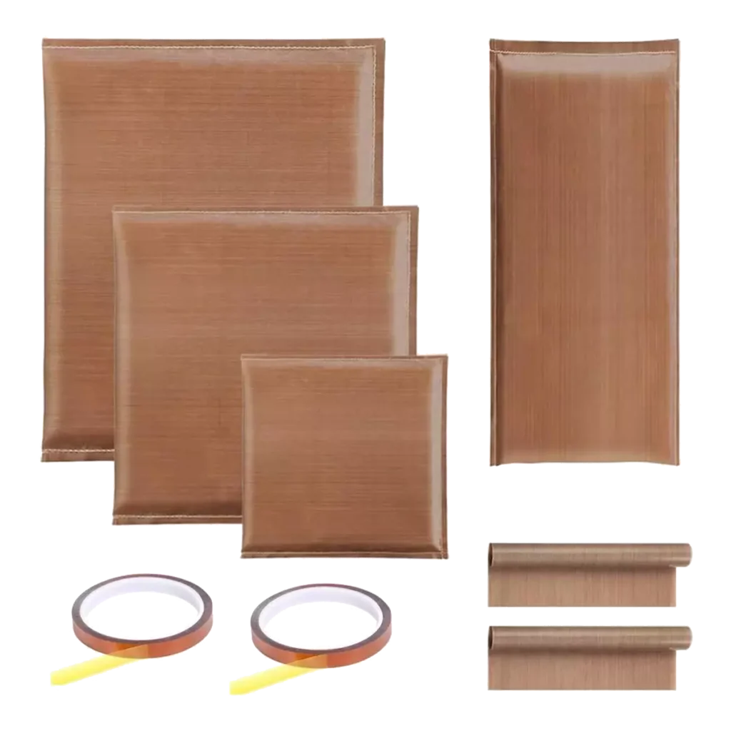 Wholesale heat press pillow mat kits with fire-retardant foam core and 0.1-0.12mm PTFE fabric for sublimation craft projects