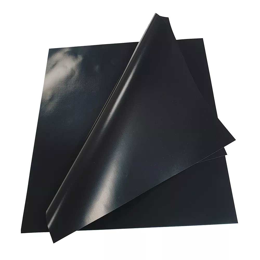 Premium 0.14mm super-smooth glossy non-stick sheets manufactured by specialized Premium PTFE grill mat manufacturer Tianyu Synthetic, illustrating high pure-resin coating weight and absolute flatness.