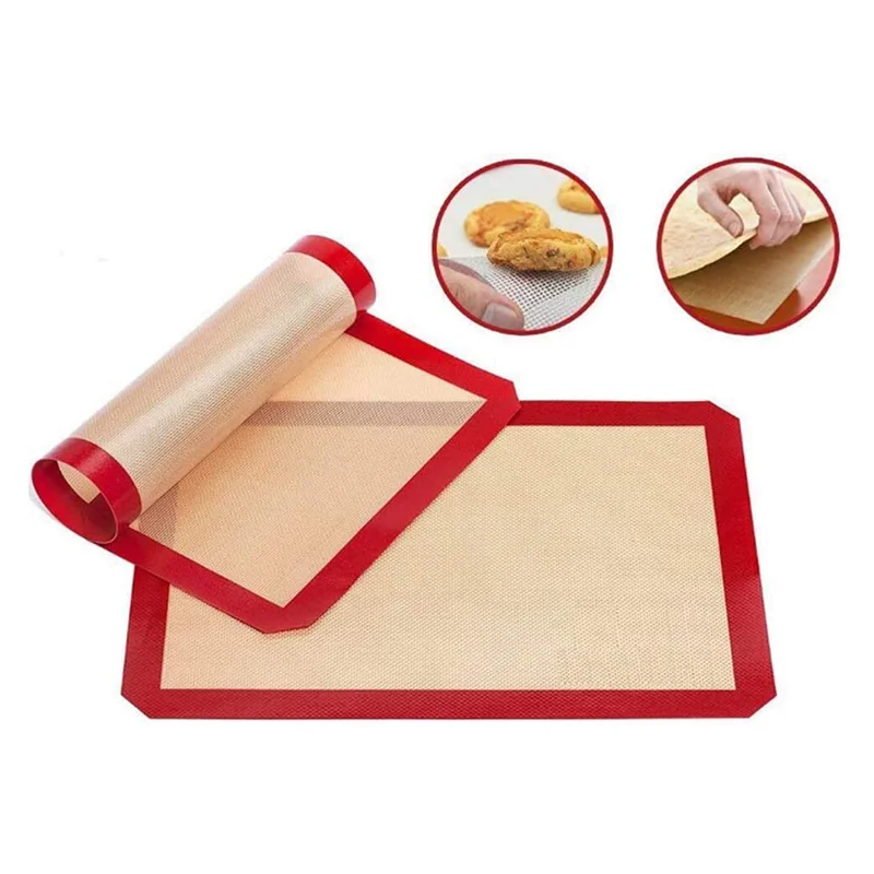 Silicone baking mat oem fabrication with precision Pantone color-matched border by Tianyu Synthetic factory.